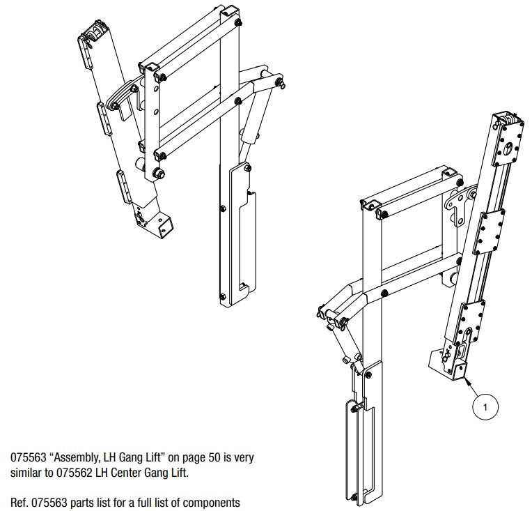 TRTP265 LH Center Gang Lift Assembly Parts by Allen Engineering