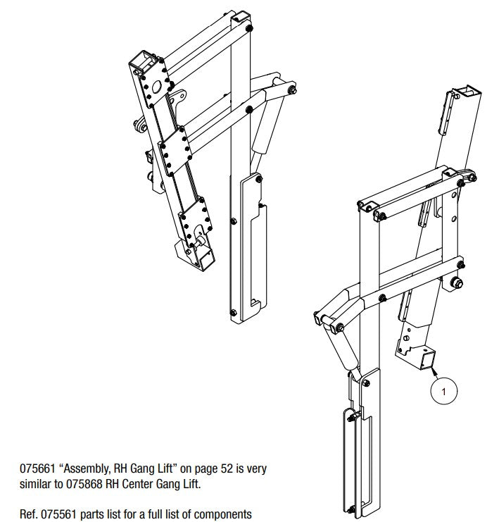 TRTP265 RH Center Gang Lift Assembly Parts by Allen Engineering