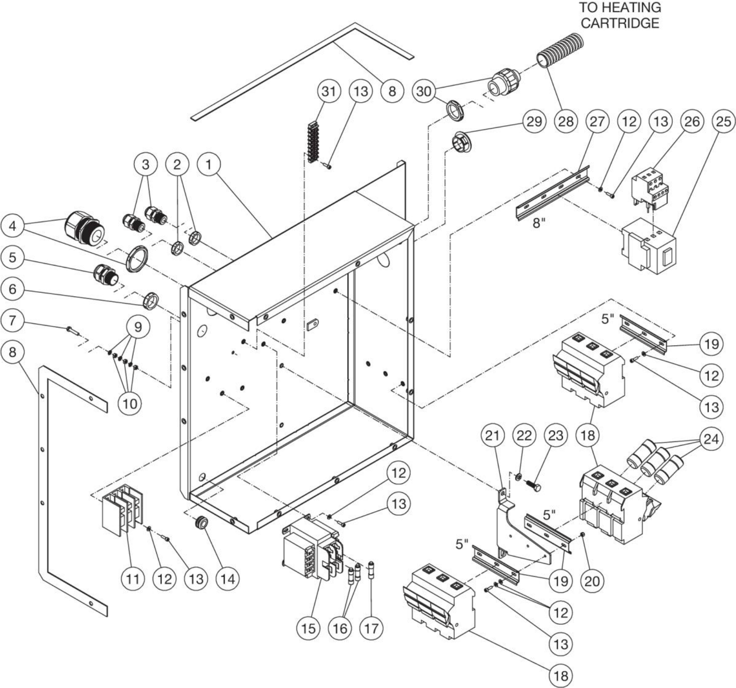 DH-2503-AE0E4G (sn:15131523-15155258) Unit Electric Box Assembly Parts By Mi-T-M