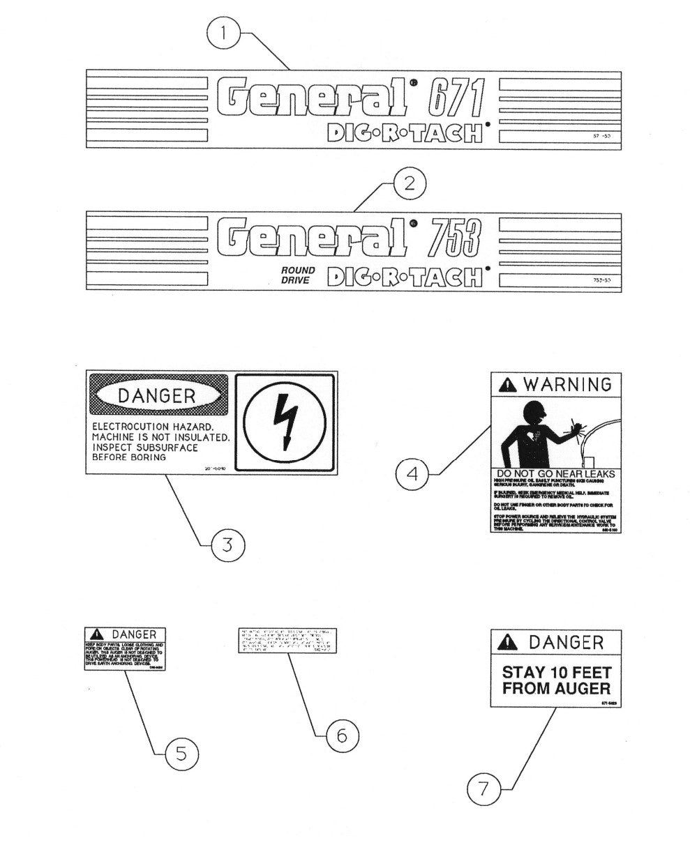 671-16 Decals Parts By General Equipment