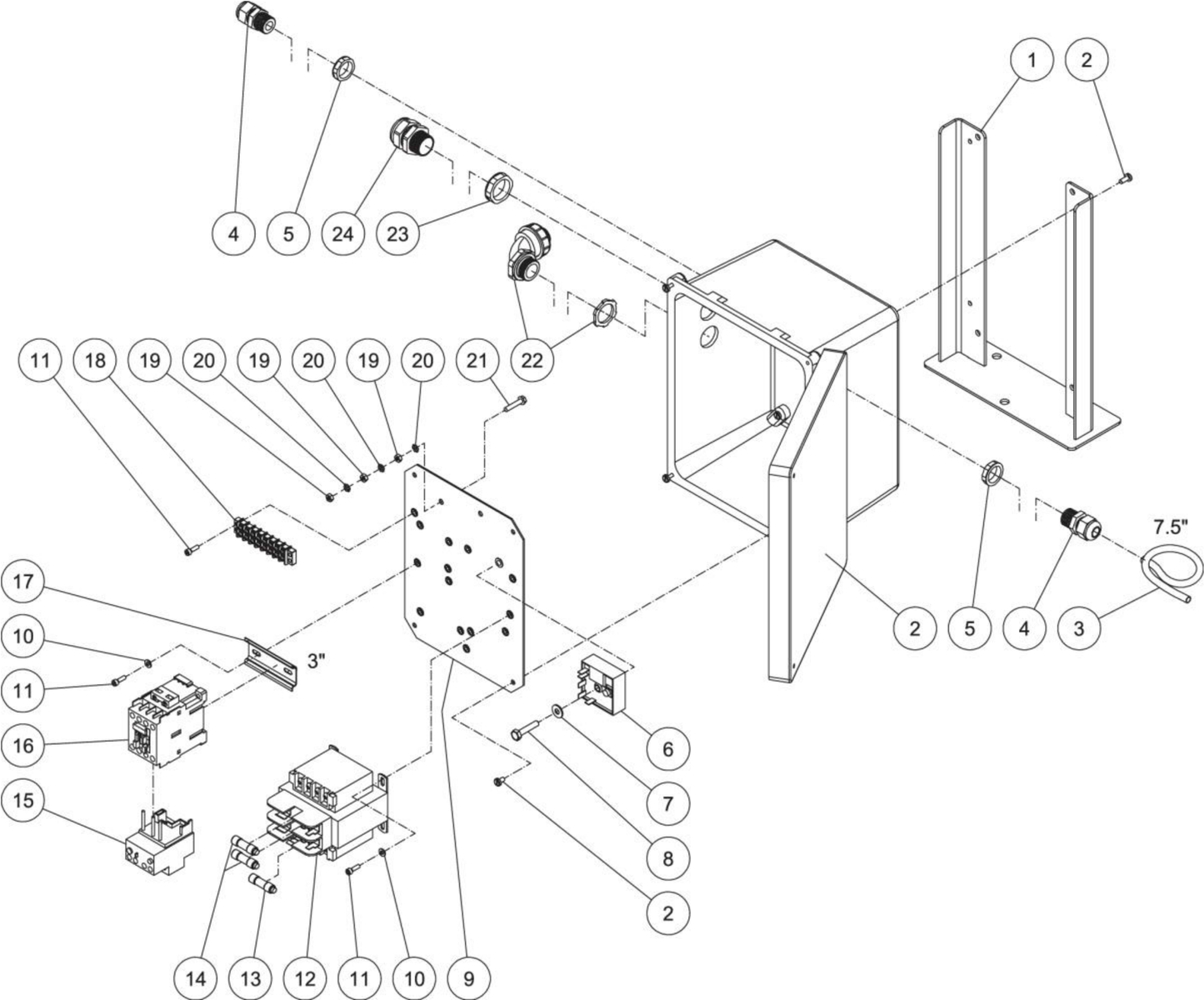 DH-2503-AE0E4G (sn:15131523-15155258) CW Electric Box Assembly Parts By Mi-T-M