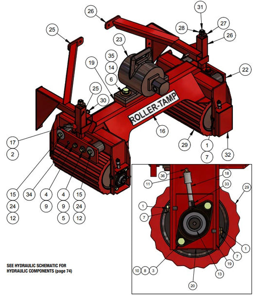 BDF6048B Roller Tamper Assembly Parts by Allen Engineering