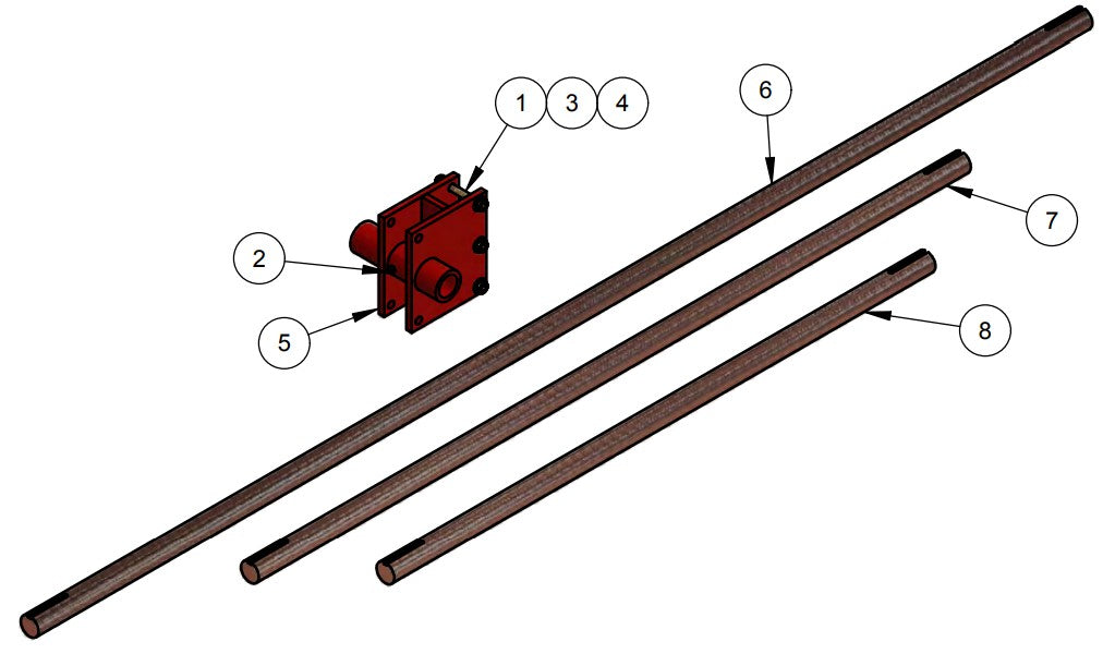 BDF6048B Crown Skew Brace Assembly: 3’, 4’, & 6’ Parts by Allen Engineering