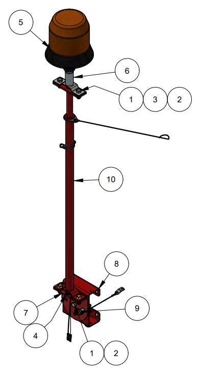 BDF6048B Beacon Light Assembly (Updated) Parts by Allen Engineering