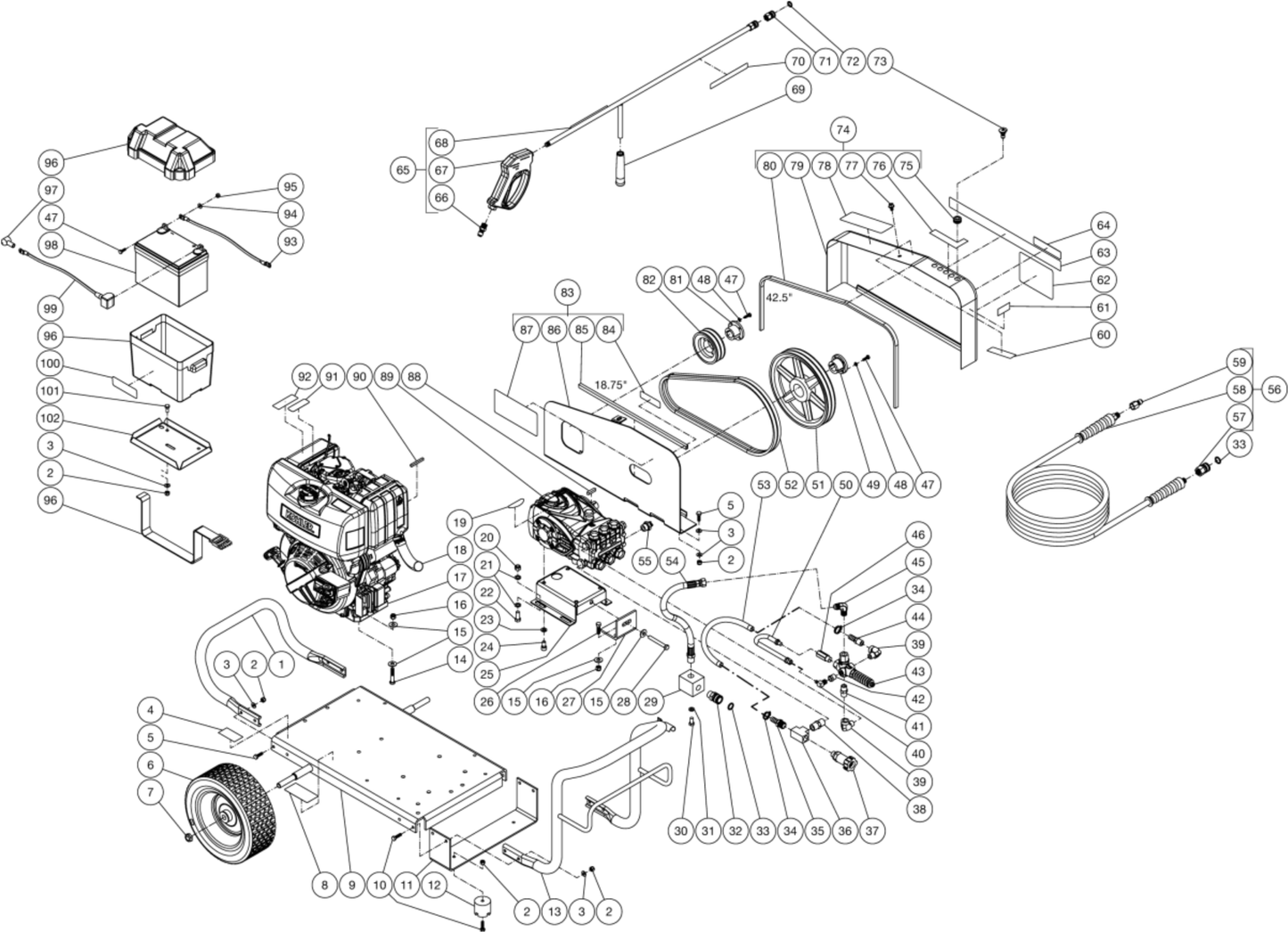 CW-3004-0MKD (sn:10823803-99999999) Frame Assembly Parts By Mi-T-M