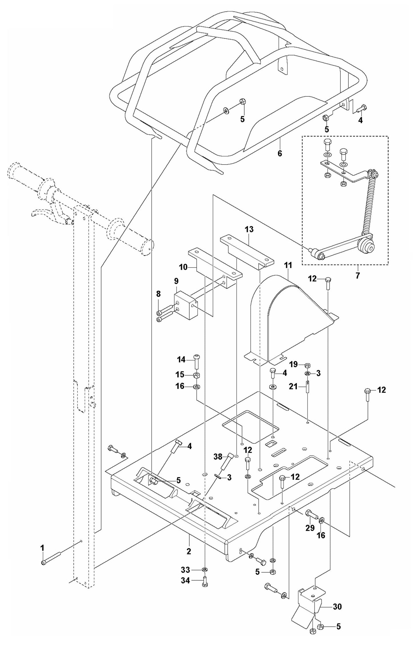 Soff Cut 150 E Main Frame Assembly Parts by Husqvarna