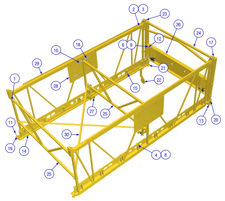 BDF6048B 12’ Idle Frame Assembly Parts by Allen Engineering