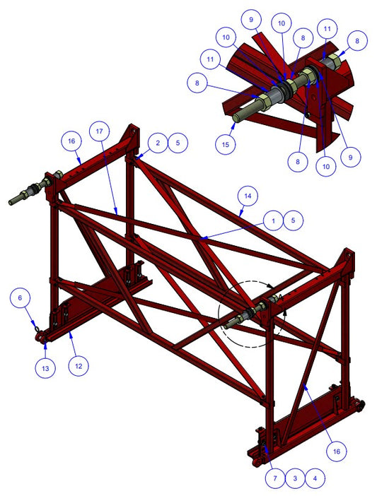 BDF6048B 3’ Frame Assembly Parts by Allen Engineering