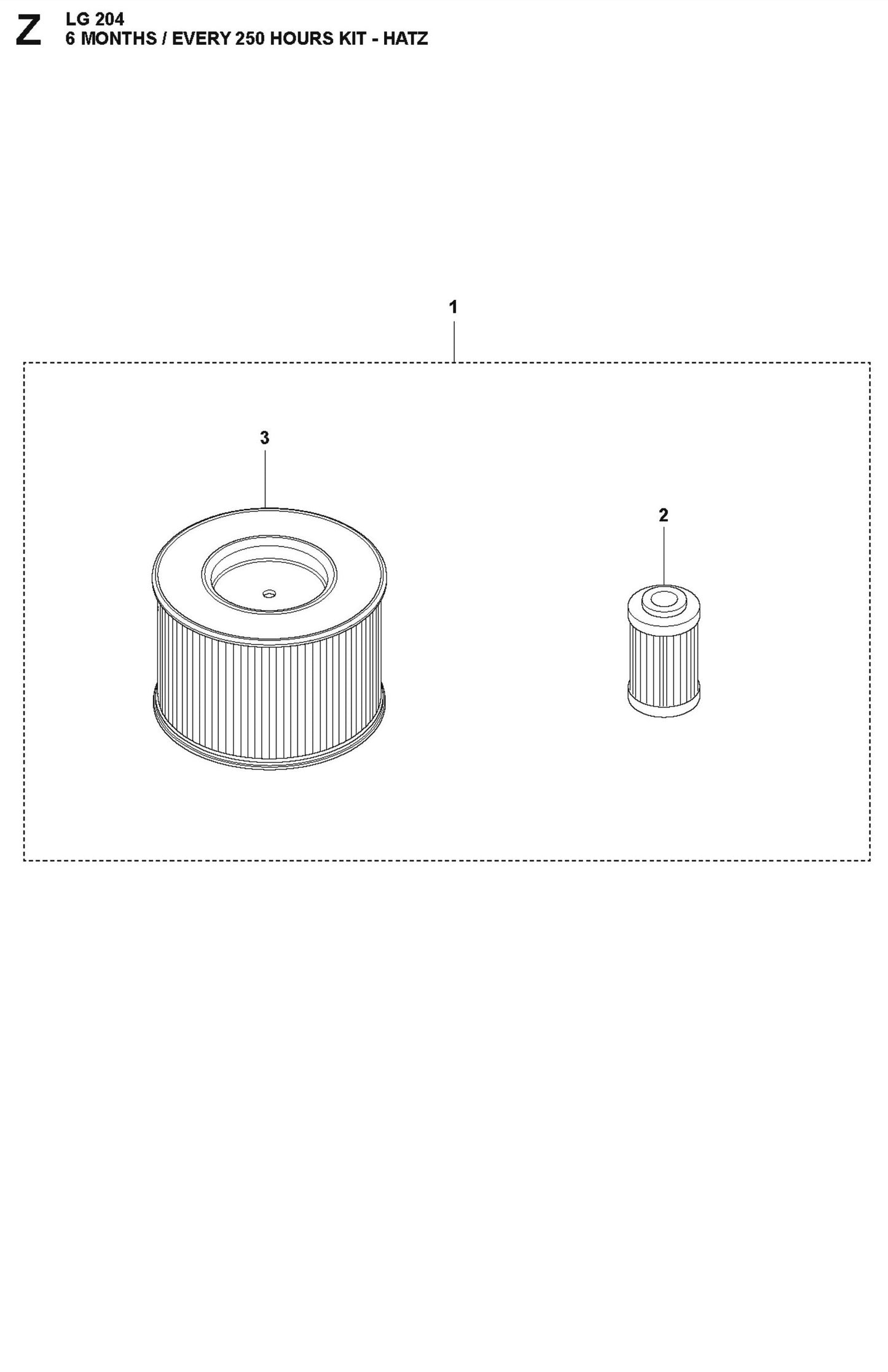 6 Months / Every 250 Hours Kit - Hatz Parts For LG 204 Diesel By Husqvarna