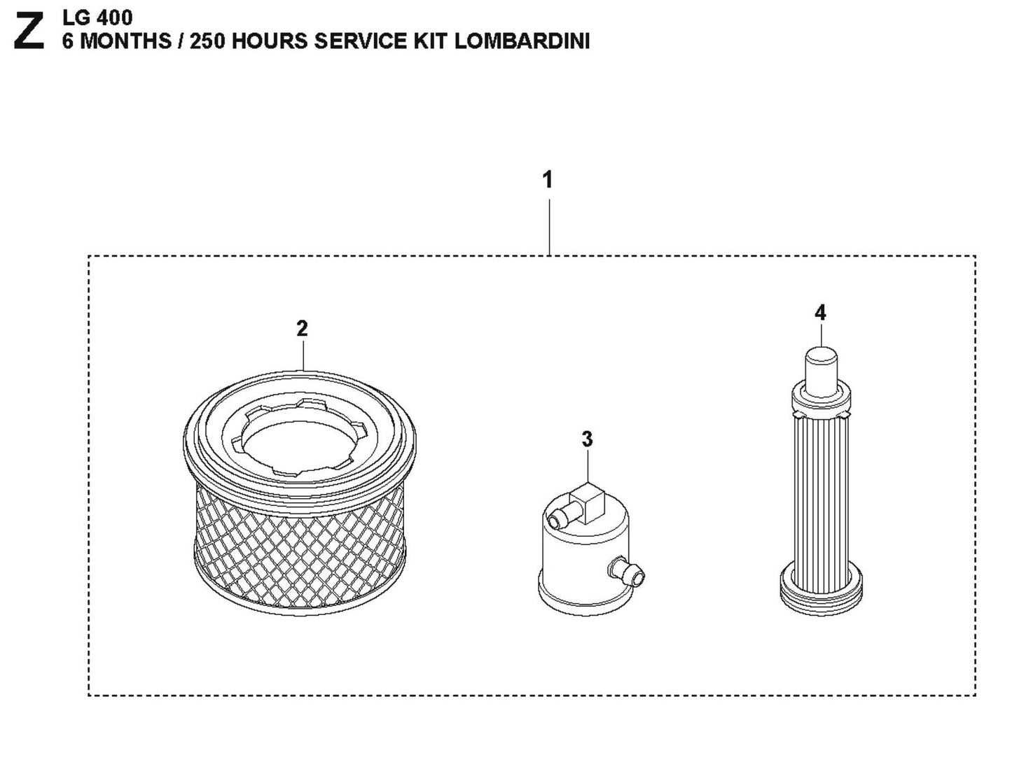 6 Months / 250 Hours Service Kit Lombardini Parts For LG 400 Diesel By Husqvarna