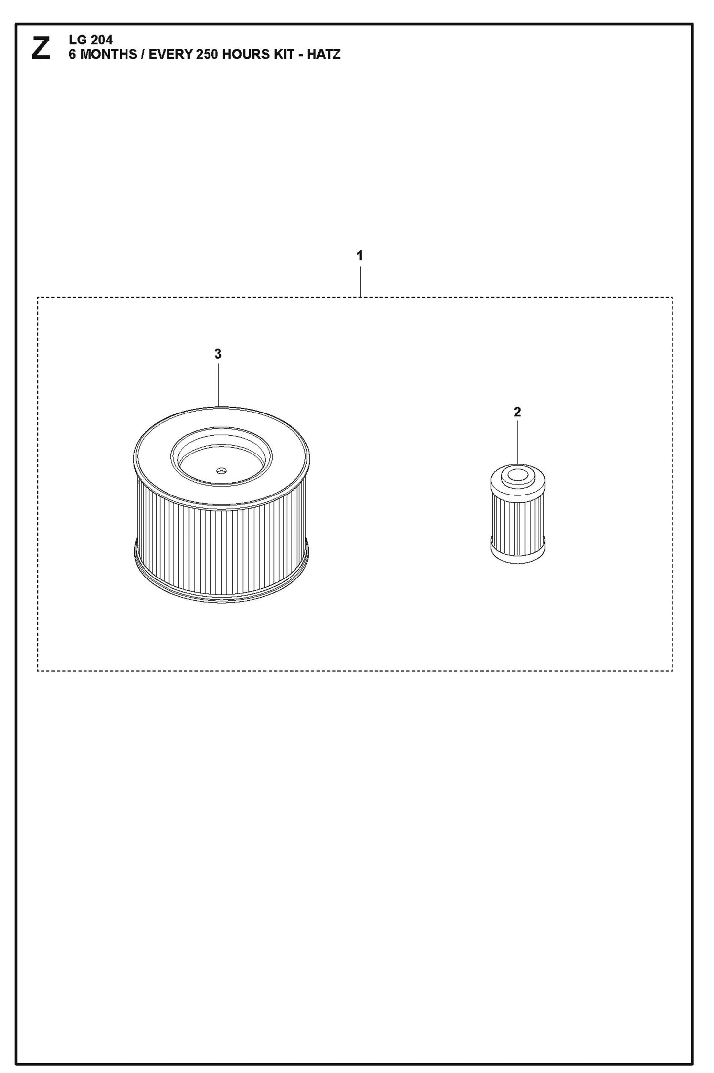 6 Months / Every 250 Hours Kit - Hatz Parts For LG 204 Petrol By Husqvarna
