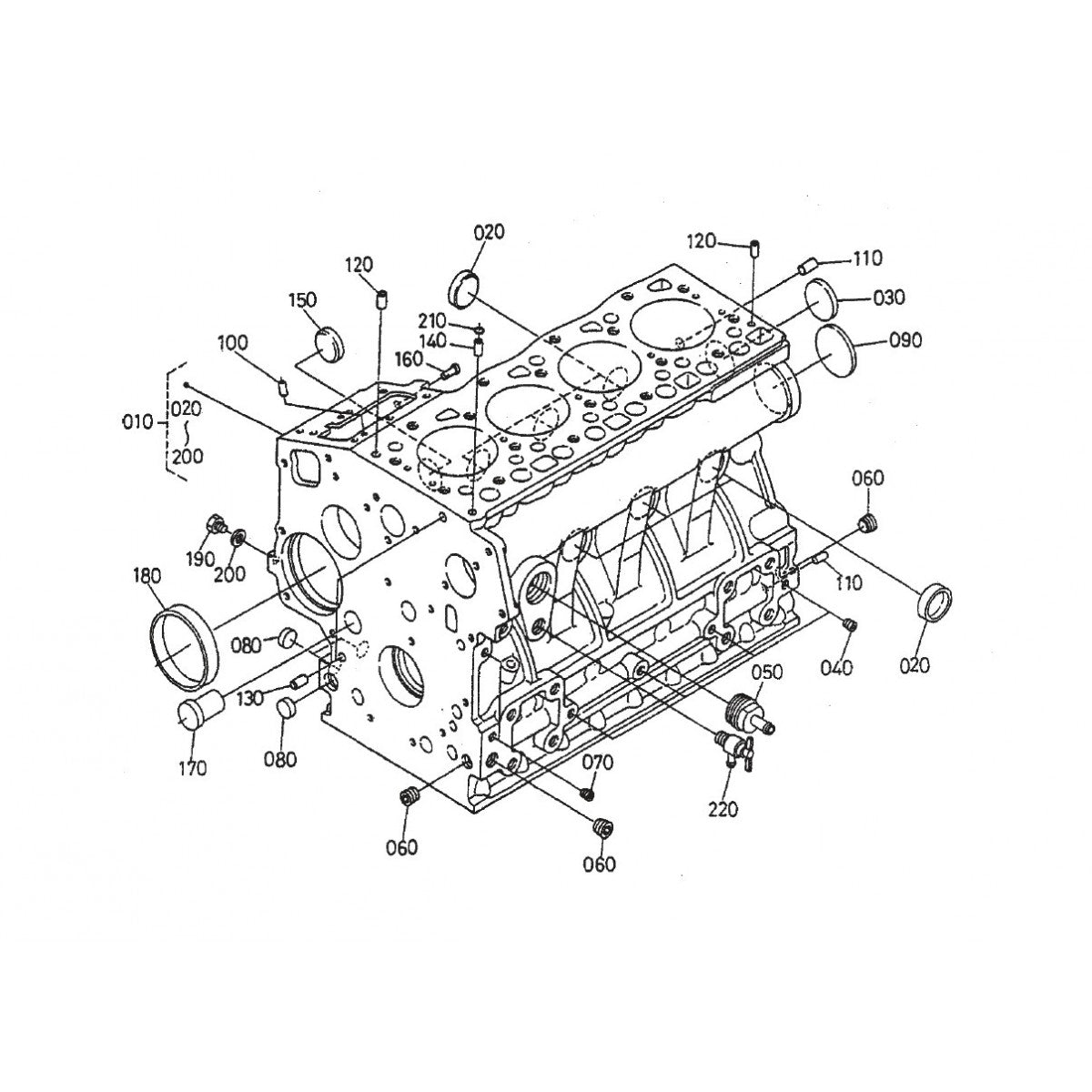 HTH44T KUBOTA V-1505— Crankcase Assembly Parts By Multiquip Whiteman