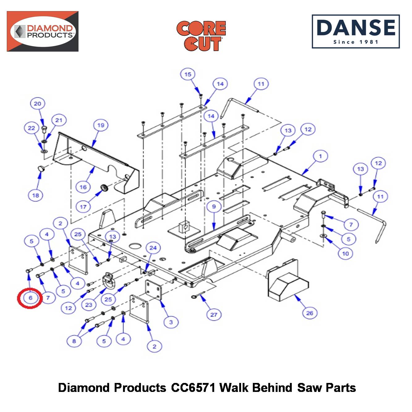 1/2-13X1" Hex Capscrew 2900086 Fits Core Cut CC6571 Walk Behind Saw By Diamond Products