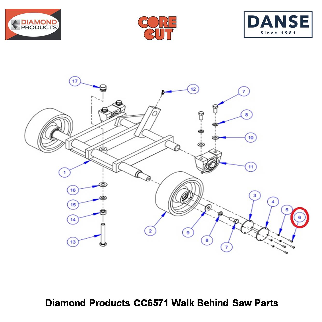 #10-24X5/8 Round Hd Screw 2900159 Fits Core Cut CC6571 Walk Behind Saw By Diamond Products