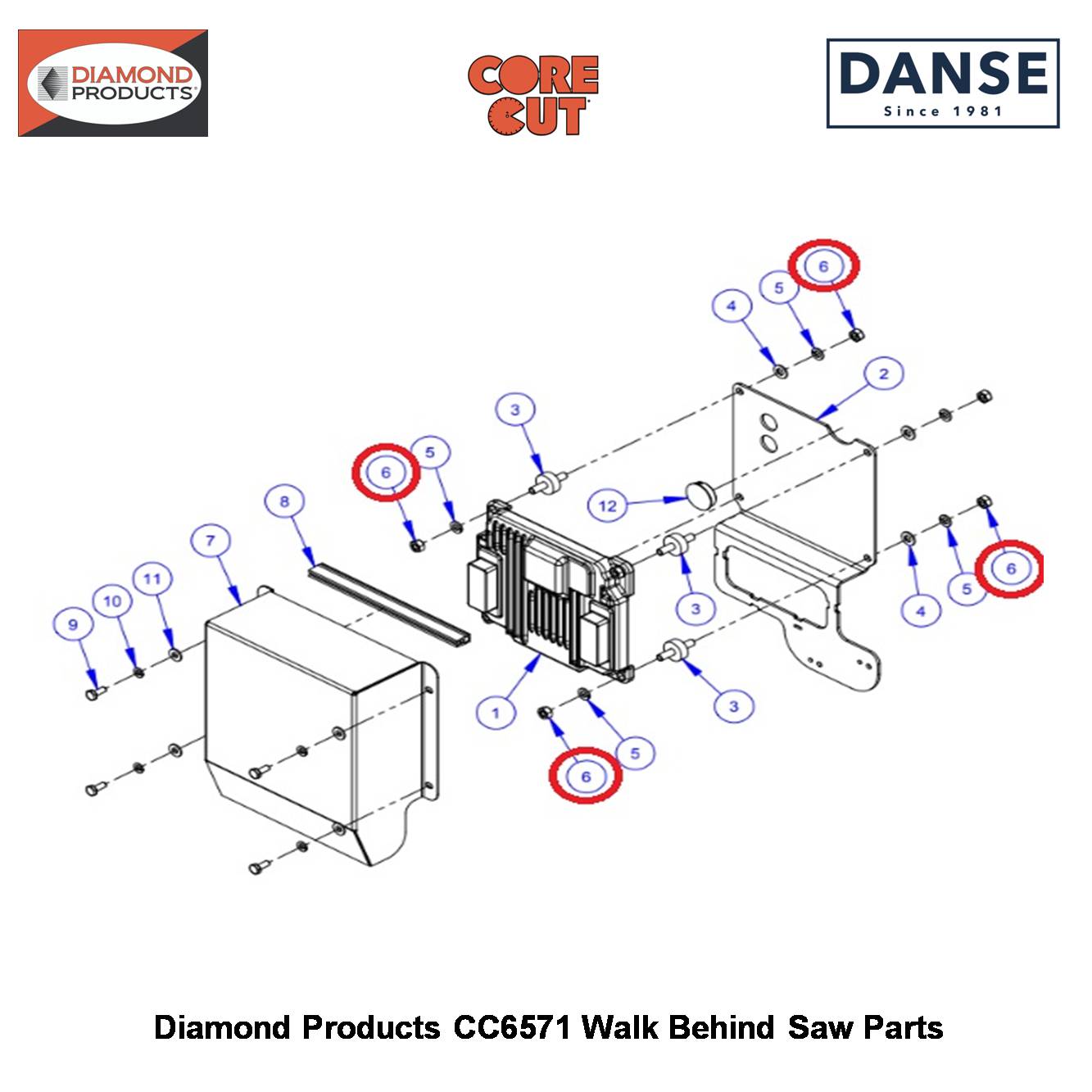 5/16-18 Hex Nut 2900141 Fits Core Cut CC6571 Walk Behind Saw By Diamond Products