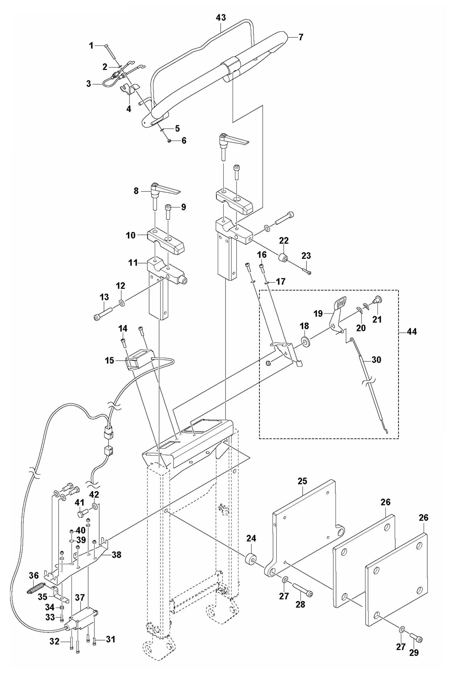 PG 400 Petrol Panel Assembly Parts by Husqvarna
