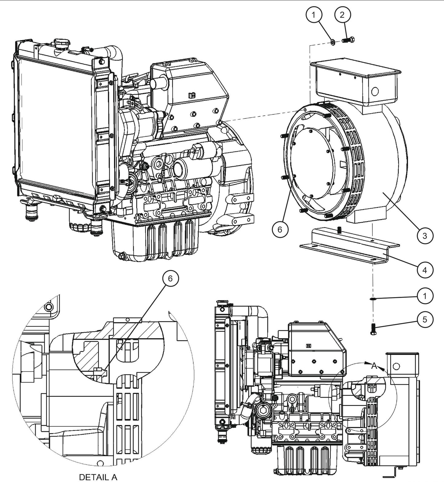 CE V-Series Night Lite Pro II 6kW 50Hz Marathon Generator Parts By Allmand