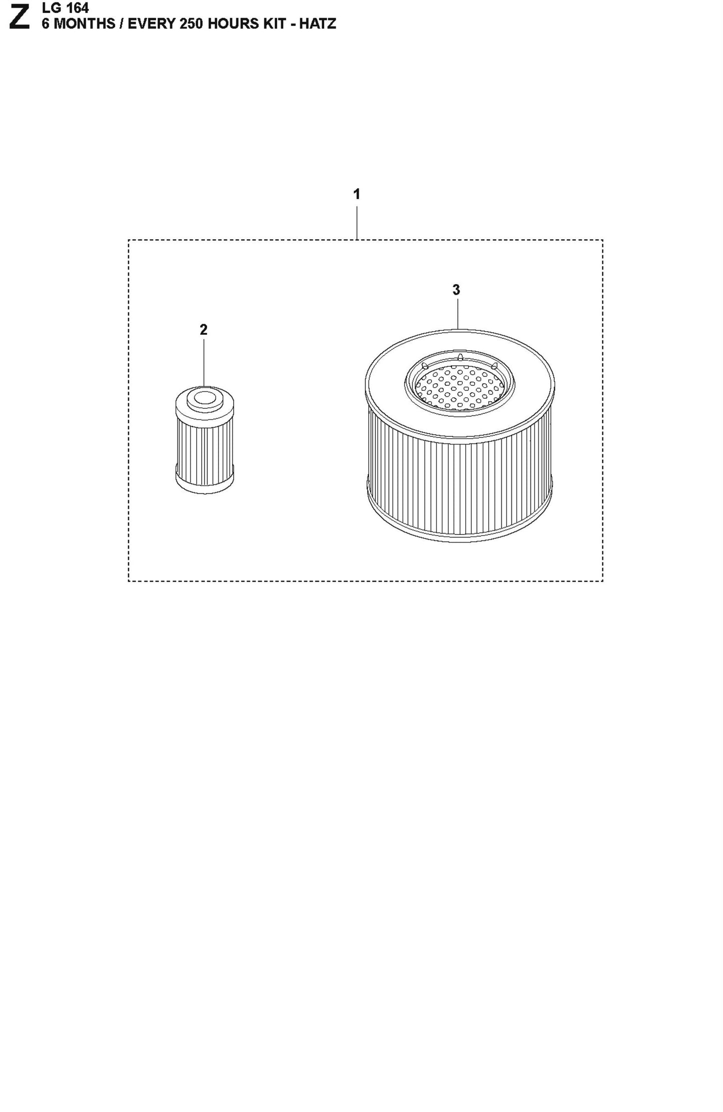 6 Months / Every 250 Hours Kit - Hatz Parts For LG 164 Diesel By Husqvarna