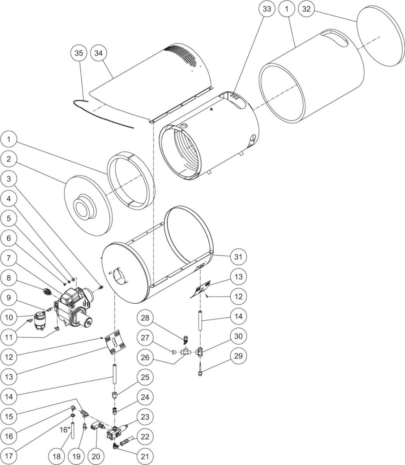 HDB-3005-0K6G, HDB-3005-0V6G HDB Heat Exchanger Assembly Parts By Mi-T-M