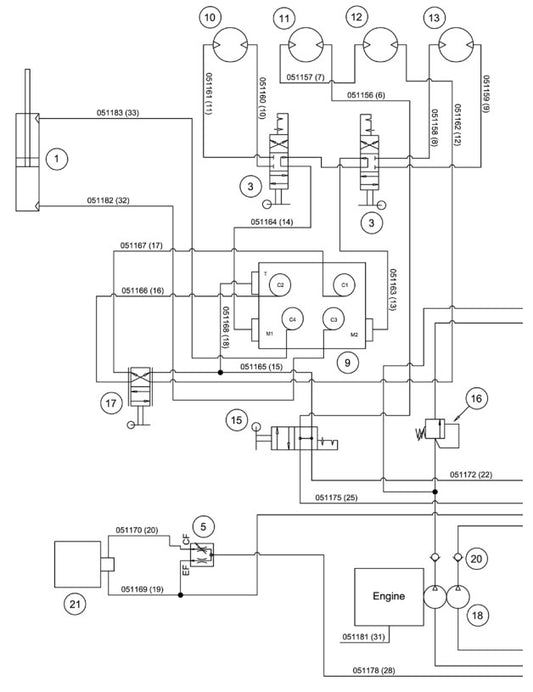 BDF6048B Carriage Hydraulic Schematic Assembly Parts by Allen Engineering