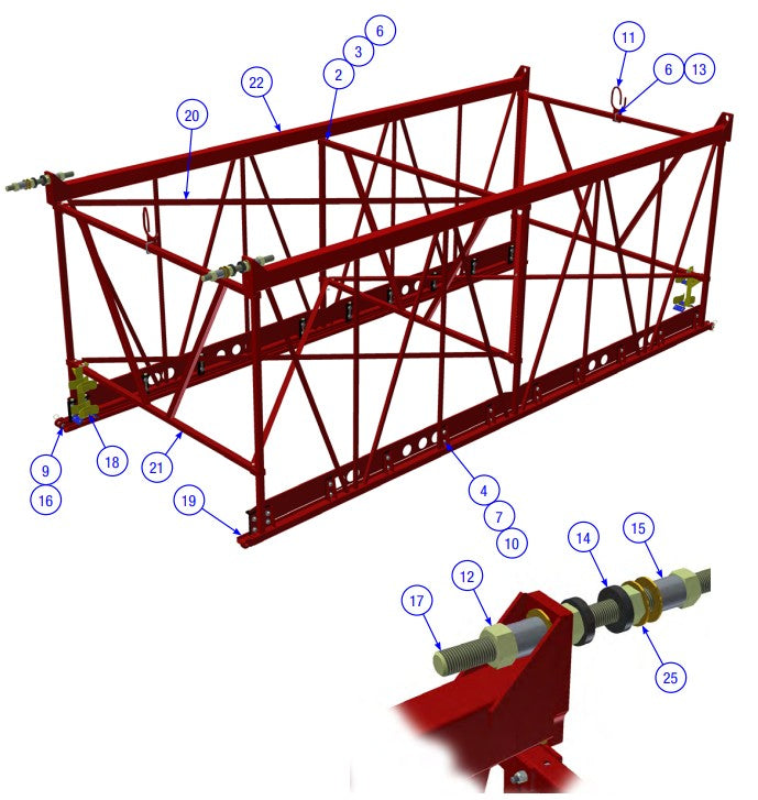 BDF6048B 15’, 66” Frame Assembly Parts by Allen Engineering