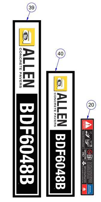 BDF6048B Decals Assembly Parts by Allen Engineering