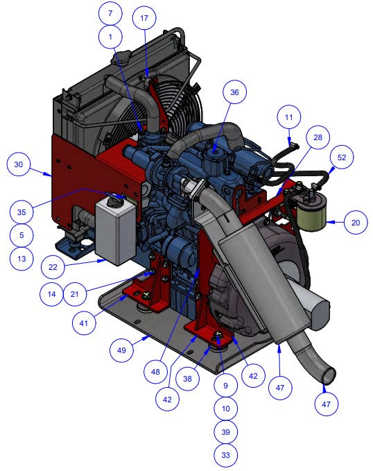 BDF6048B Kubota Carriage Power Unit Assembly Parts by Allen Engineering