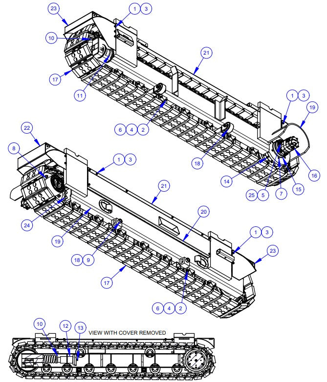 APCP1600 Track Assembly, Right Hand Assembly Parts by Allen Engineering