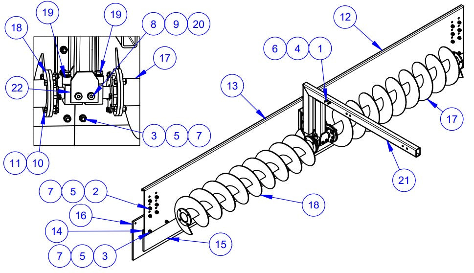 APCP1600 Auger Box Assembly Parts by Allen Engineering