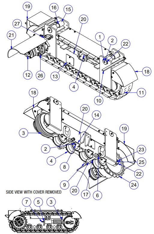 APCP800 Track Assembly, Left Hand Assembly Parts by Allen Engineering