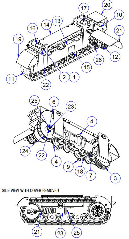 APCP800 Track Assembly, Right Hand Assembly Parts by Allen Engineering