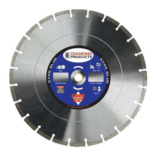 Diamond Products 21424 Star Blue Wet/Dry High Speed Blade 16" x .125" H8B Concrete