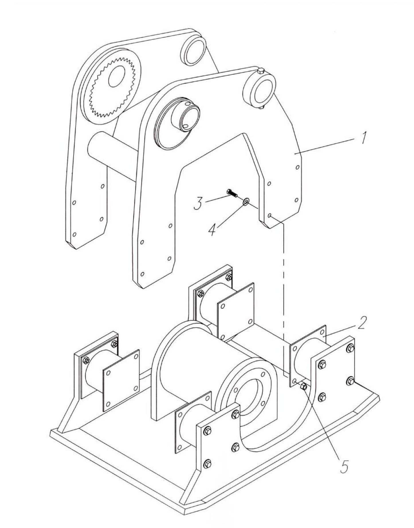 HP75 (S/N upto 750100 and Up) Switch Hitch Hanger Bracket Assembly Parts