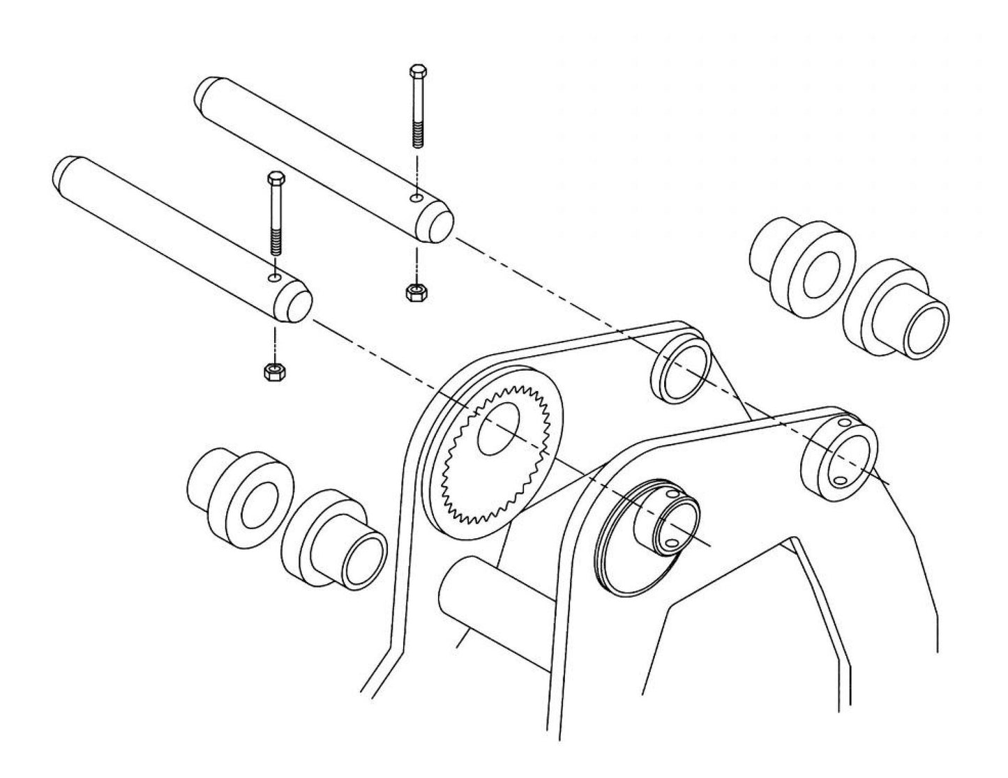 HP75 (S/N upto 750100 and Up) Mounting Pin Kit Assembly Parts