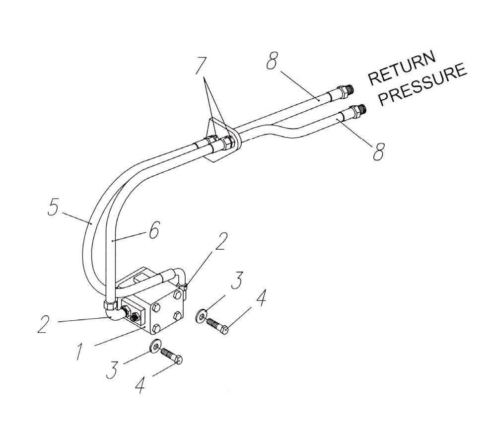HP75 (S/N upto 750099) Hydraulic Motor and Hose Assemblies Parts