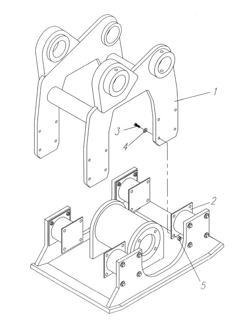 HP75 (S/N upto 750099) Pin-On Style FB Hanger Bracket and Mounting Assembly Parts