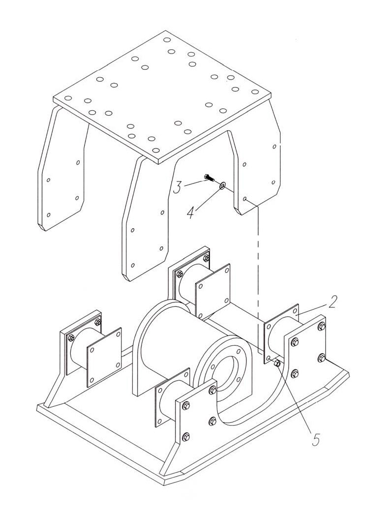 HP75 (S/N upto 750099) Optional Bolt-On Style FT Hanger Bracket and Mounting Assembly Parts