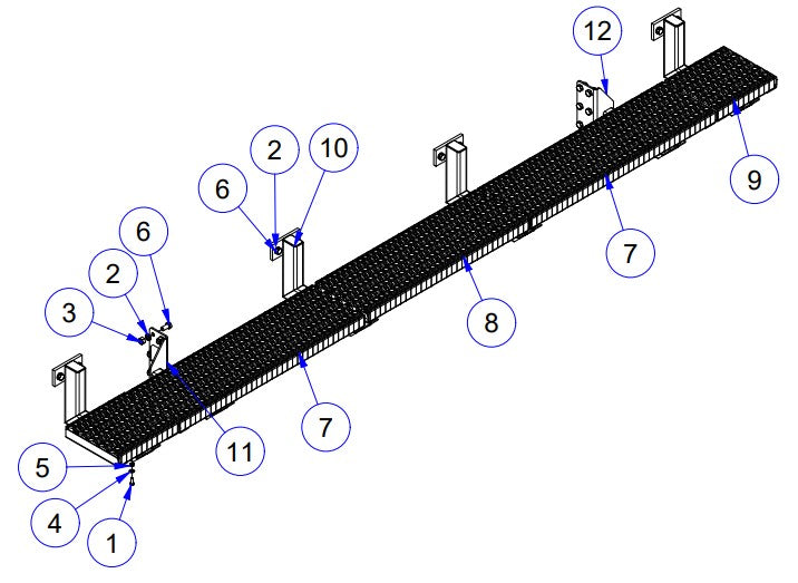 APCP800 Rear Walkway Assembly Parts by Allen Engineering
