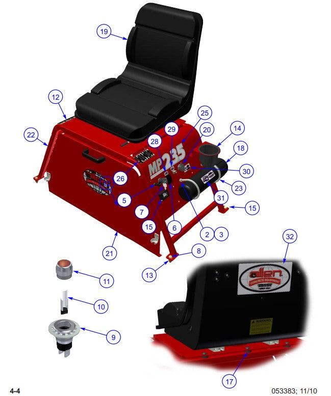 MP235 (pre 2021) Seat Frame Unit Assembly Parts by Allen Engineering