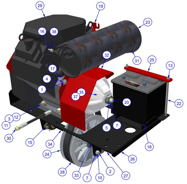 MP235 (pre 2021) Engine System - GX690 Honda Assembly Parts by Allen Engineering