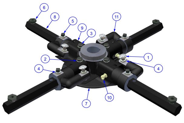 MP235 (pre 2021) Left Hand Spider Assembly Parts by Allen Engineering