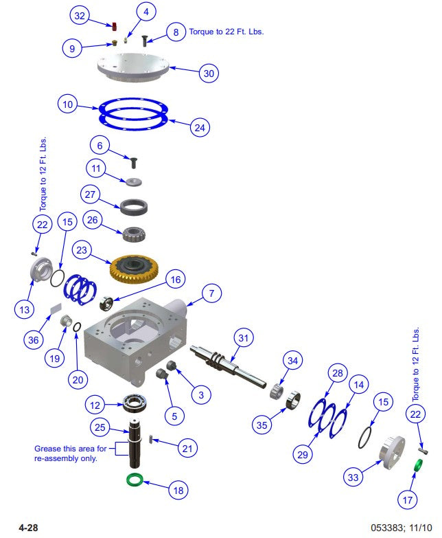 MP235 (pre 2021) RH Standard Duty Gearbox Assembly Parts by Allen Engineering