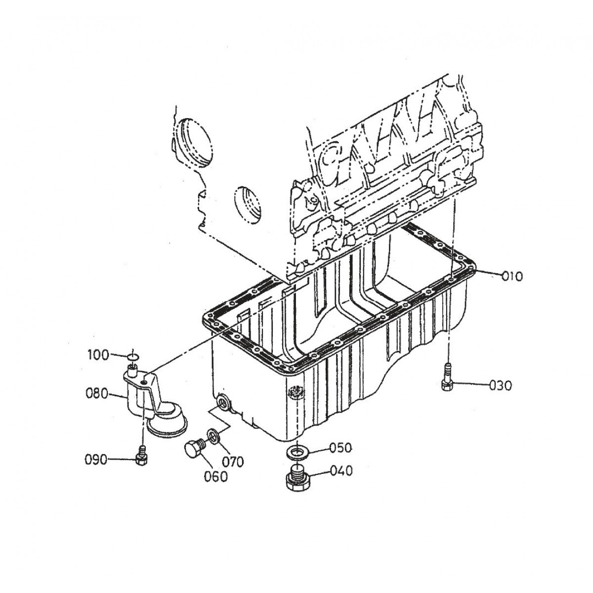 HTH44T KUBOTA V-1505— Oil Pan Assembly Parts By Multiquip Whiteman