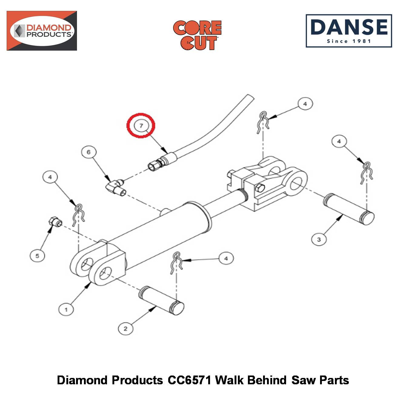 Hose Assembly 1/4"X 32"HP 3200054 Fits Core Cut CC6571 Walk Behind Saw By Diamond Products