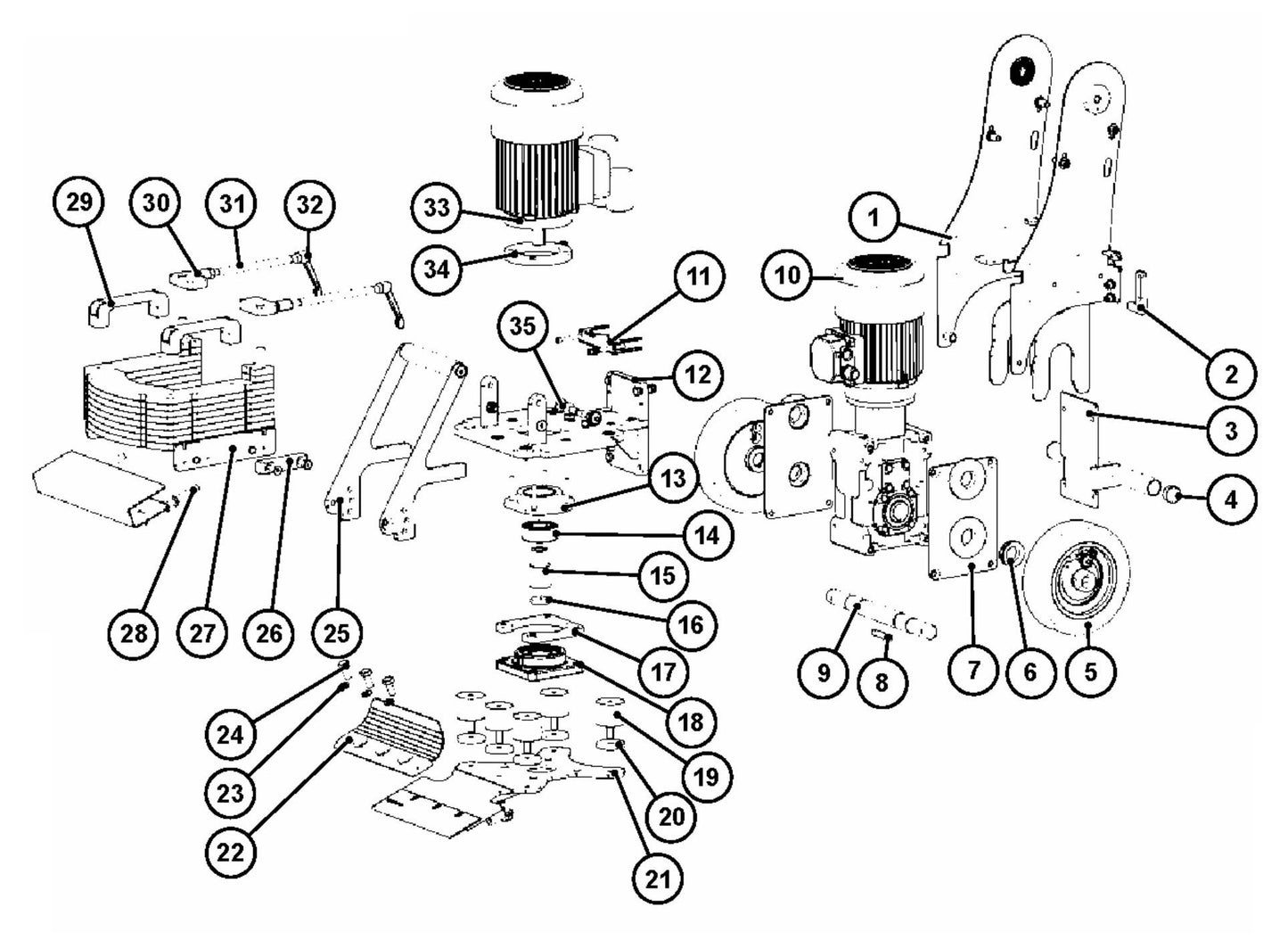 BS 75 Chassis, Complete Assembly Parts by Husqvarna