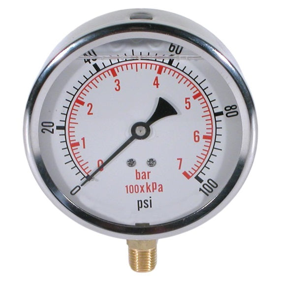 84.000.100 Stainless Steel Pressure Gauge Glycerin for BE Pressure Washers 84000100