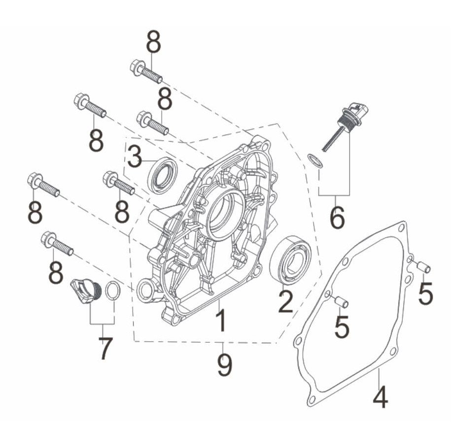 BE 85.570.070 Powerease 225 Engine Crankcase Cover Assembly Parts by BE Power Equipment