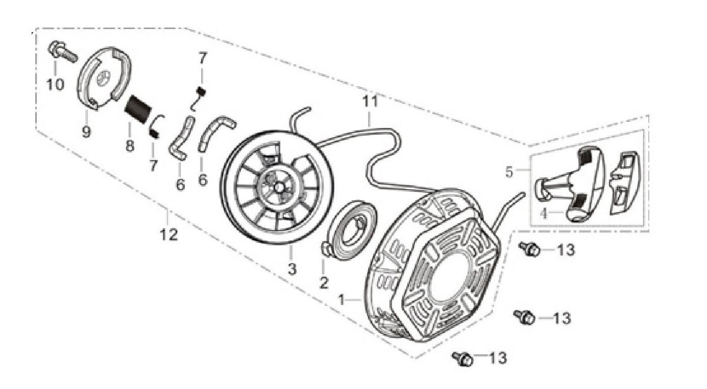 BE 85.570.150 Powerease 420 Engine Recoil Assembly Parts by BE Power Equipment