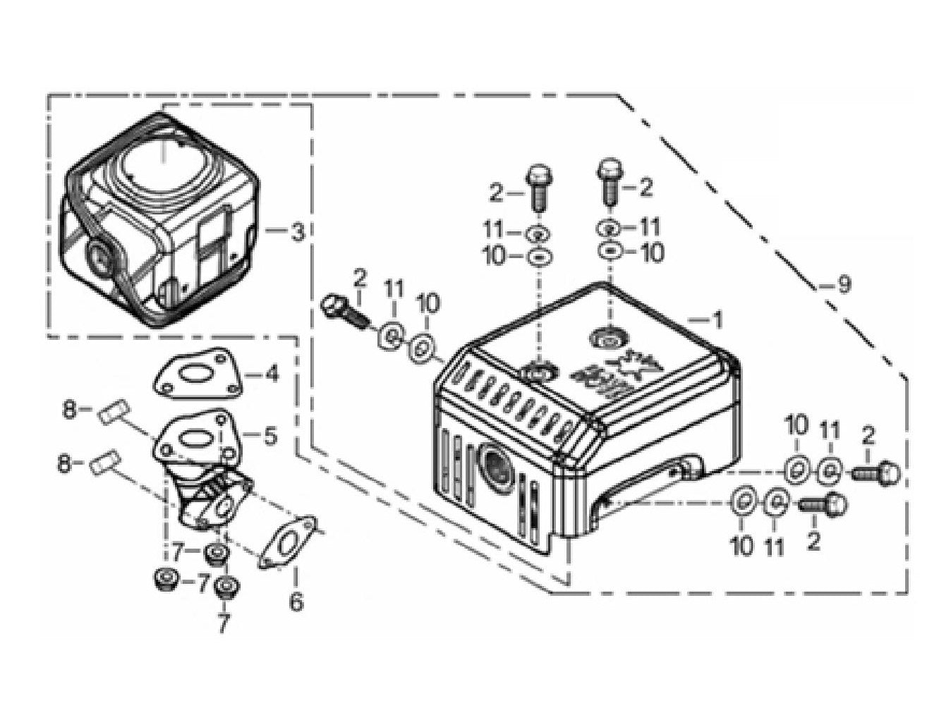 BE 85.578.150 Powerease 420E Engine Muffler Assembly Parts by BE Power Equipment