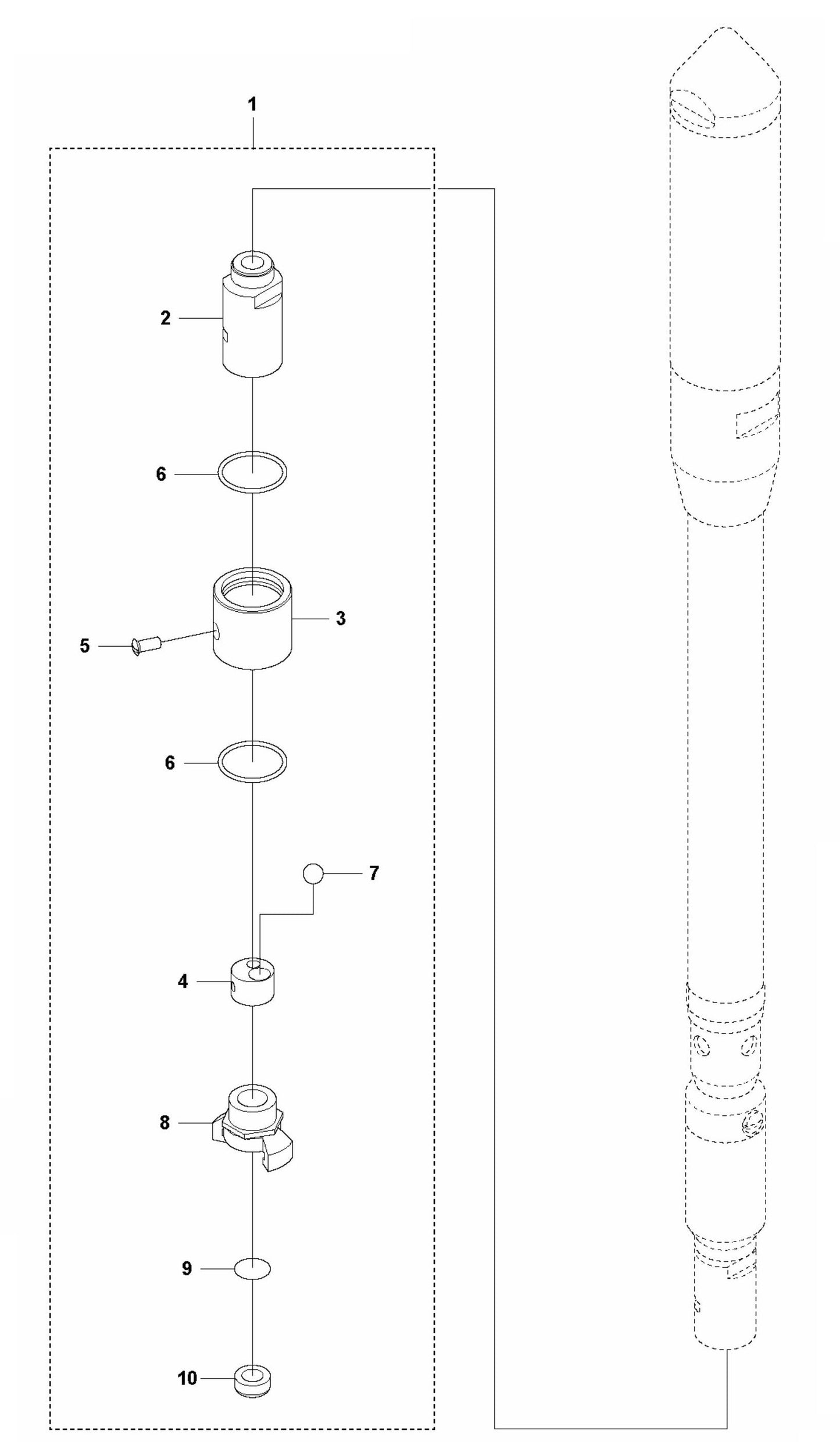 PV 27 Quick Coupling with Ball-Stop Valve Assembly Parts By Husqvarna